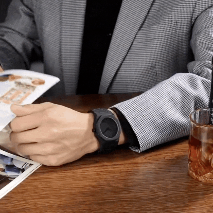 Reloj de Pulsera de Cuarzo Negro