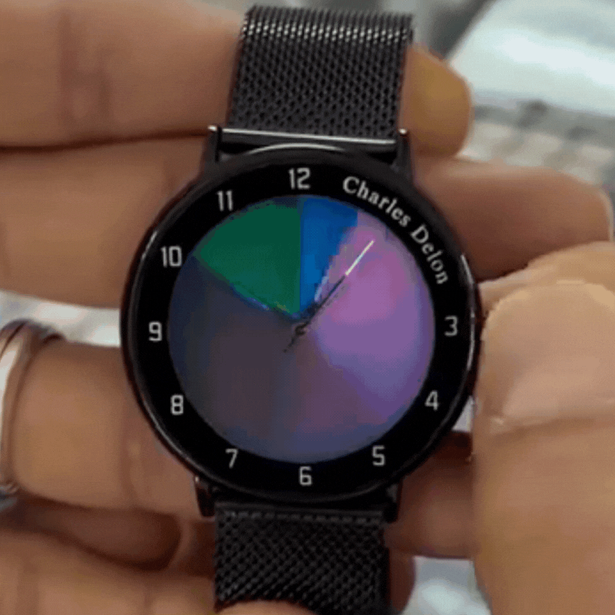Reloj de pulsera con esfera de arcoíris