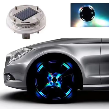 Luz led para Ruedas con Célula Solar RGB Intermitente (4 PCS )