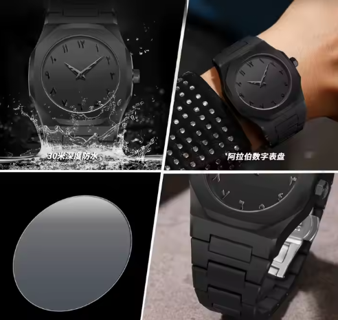 Reloj de Pulsera de Cuarzo Negro
